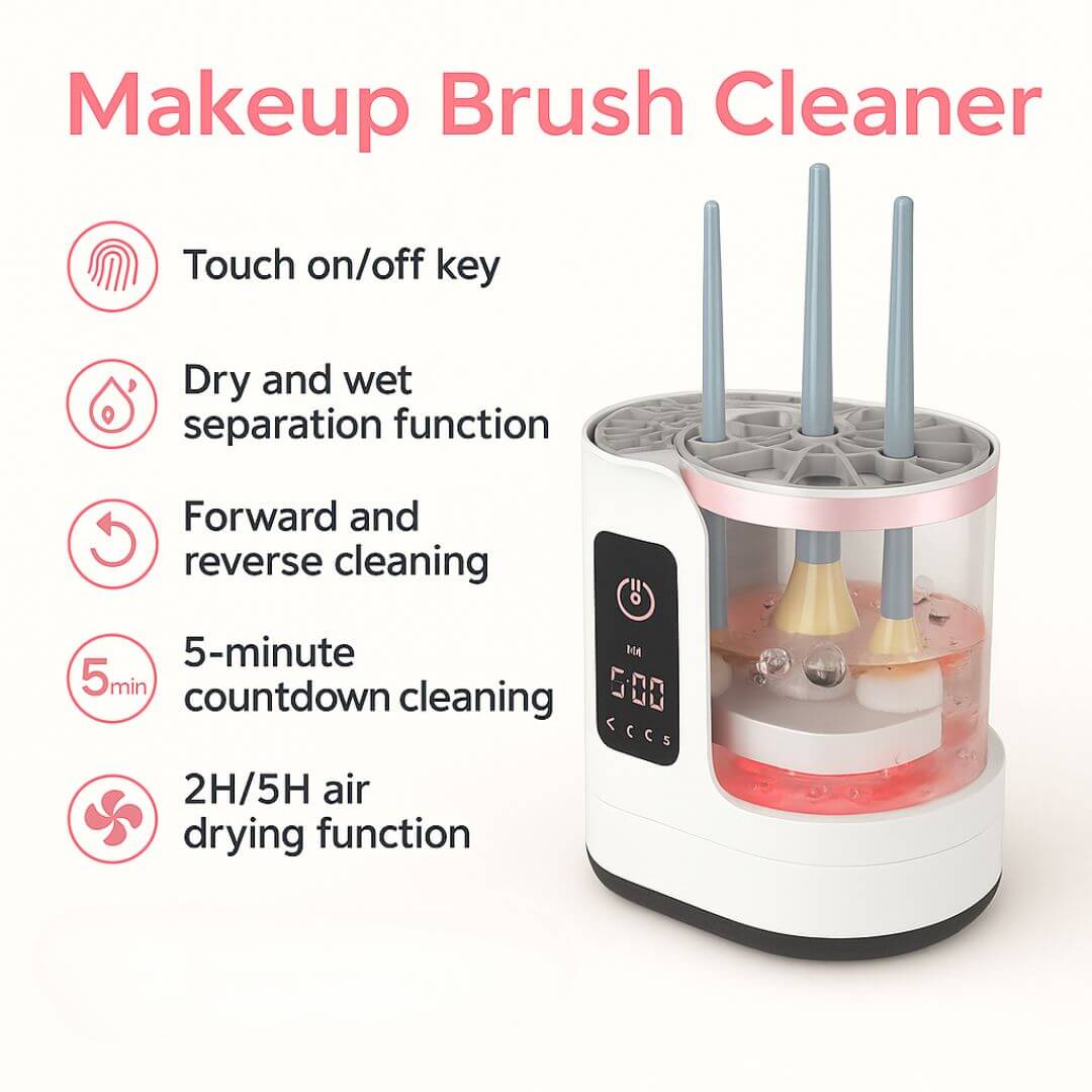 91GSkin UltraClean Makeup Brush Washing Tool 3-in-1 | Clean & Dry in Just 10s | Protect your skin