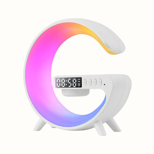 91GSkin The Ultimate 5-in-1 Wireless Charging Lamp - Crystal-Clear Sound, Mood Light, Alarm Clock